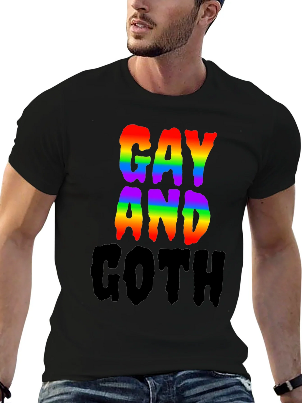 Gay and Goth Rainbow T-Shirt