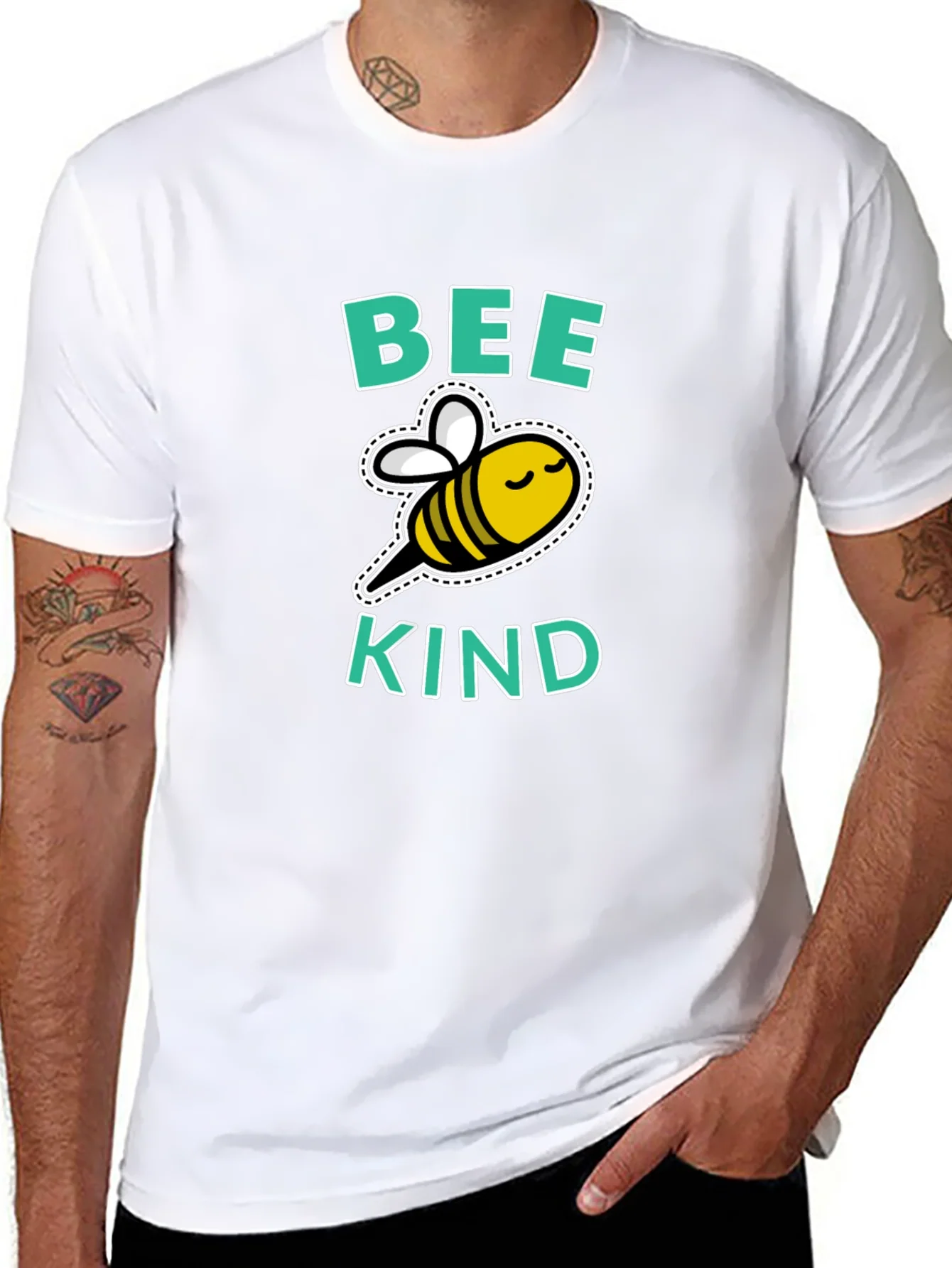Bee Kind Graphic Tee - Black Cotton T-Shirt
