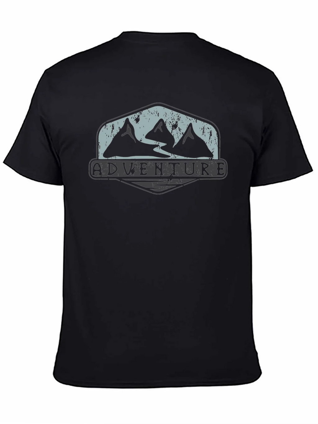 Adventure Mountain Graphic Tee - Black Cotton