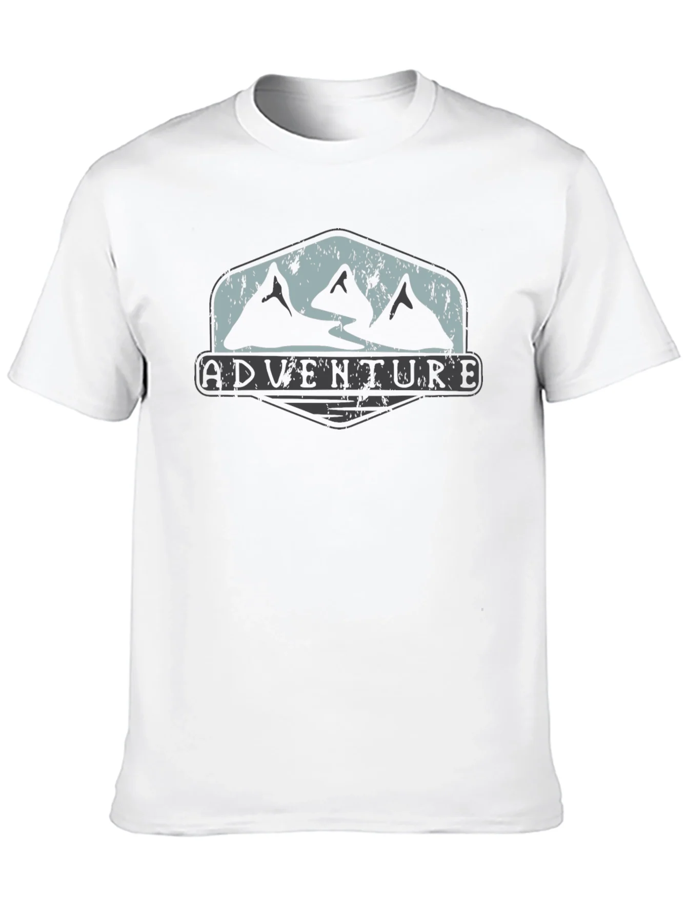 Adventure Mountain Graphic Tee - Black Cotton