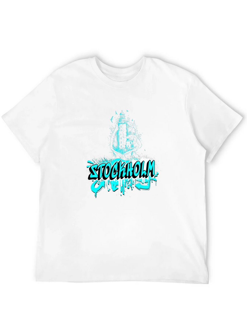 Stockholm Graffiti T-Shirt - Black Cotton Tee