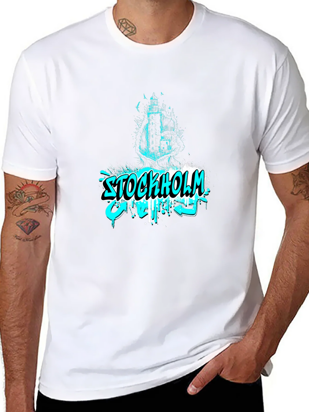 Stockholm Graffiti T-Shirt - Black Cotton Tee