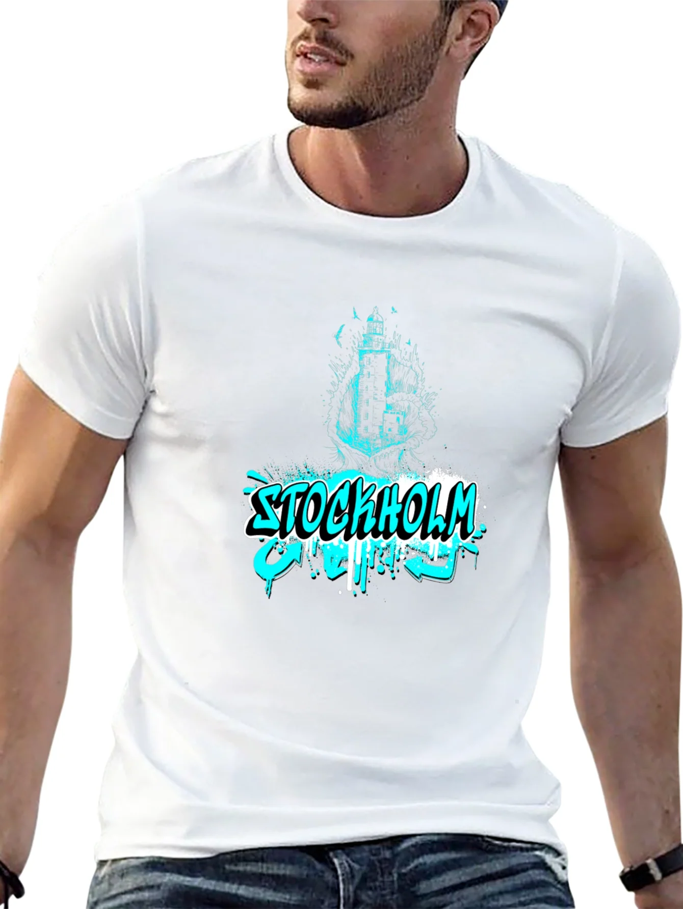 Stockholm Graffiti T-Shirt - Black Cotton Tee