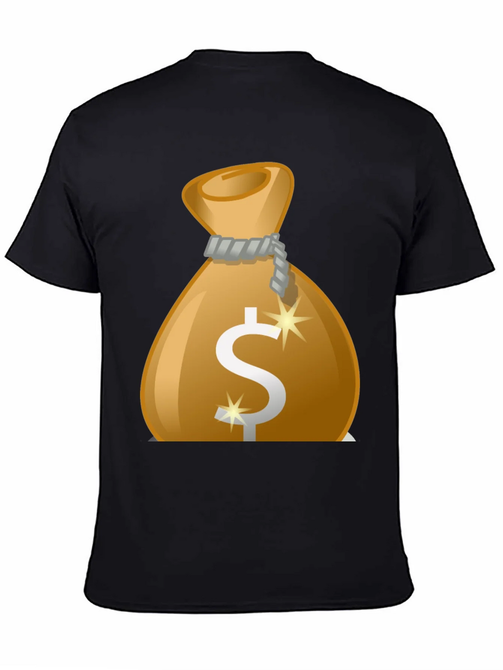 Money Bag Graphic Tee - Black Cotton T-Shirt