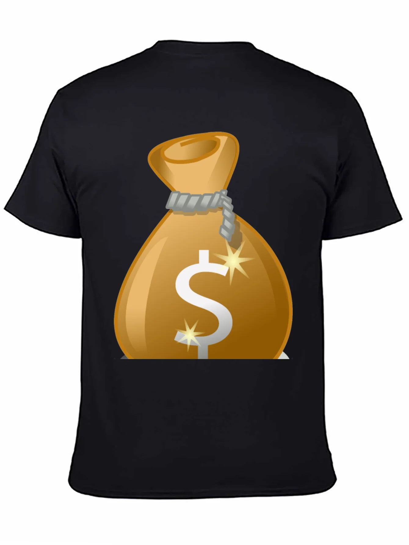 Money Bag Graphic Tee - Black Cotton T-Shirt