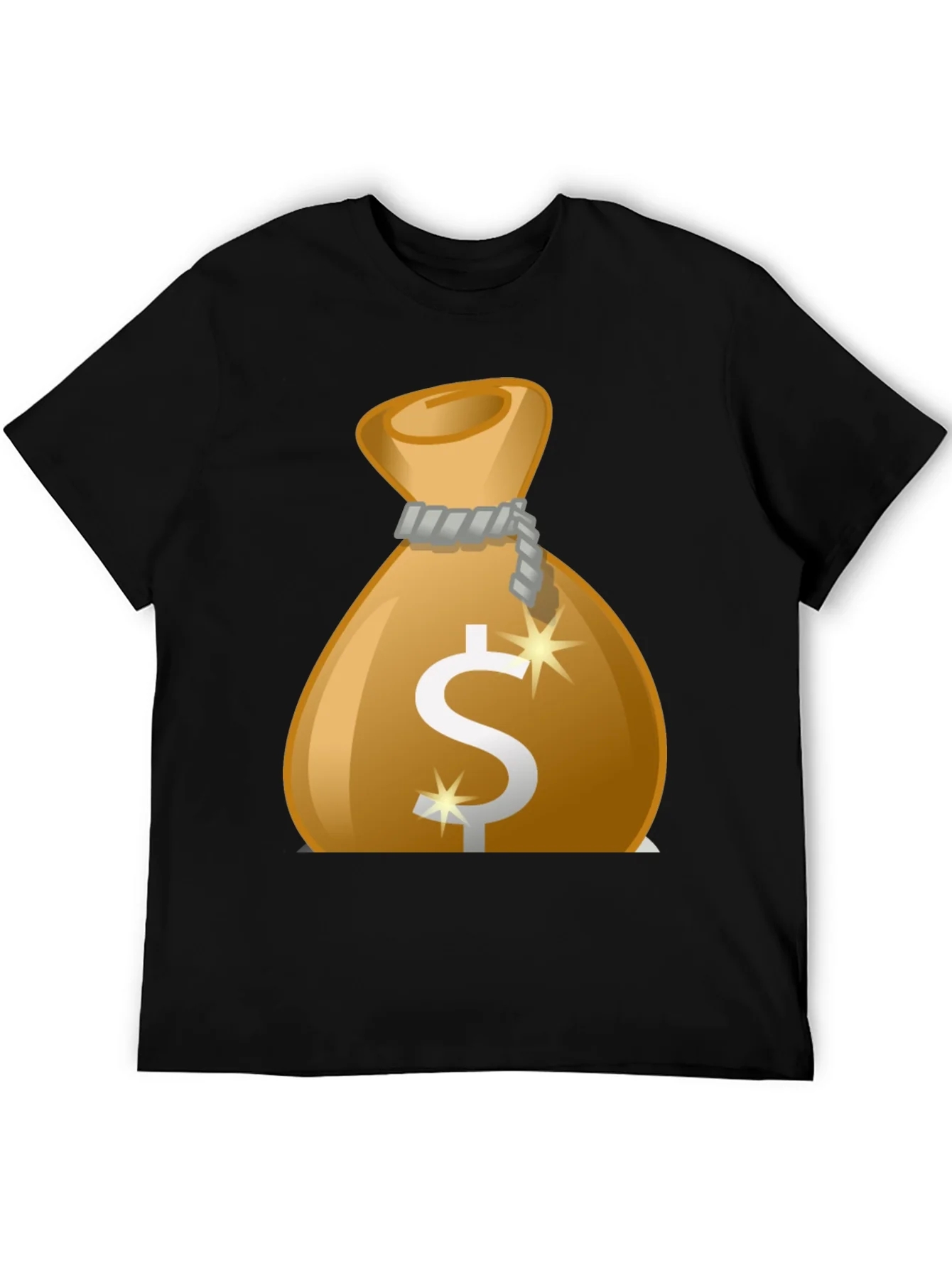 Money Bag Graphic Tee - Black Cotton T-Shirt