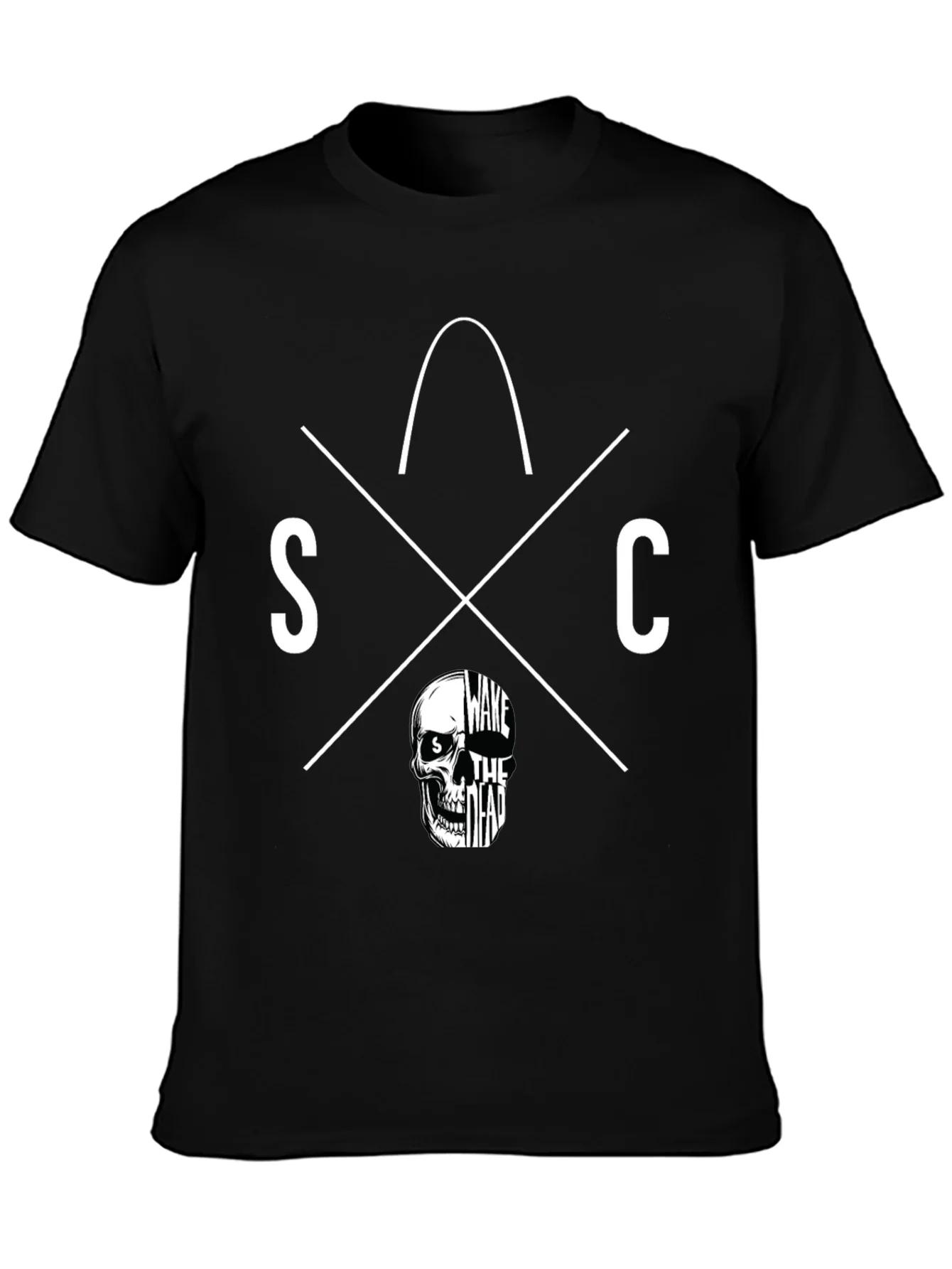 Wake The Dead Graphic Tee - Skull Design