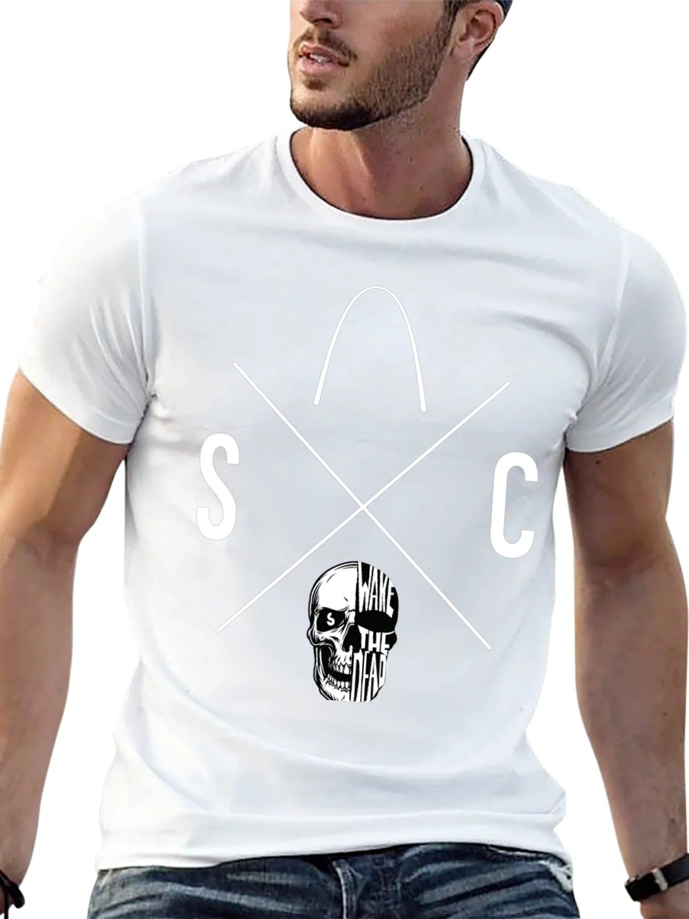Wake The Dead Graphic Tee - Skull Design
