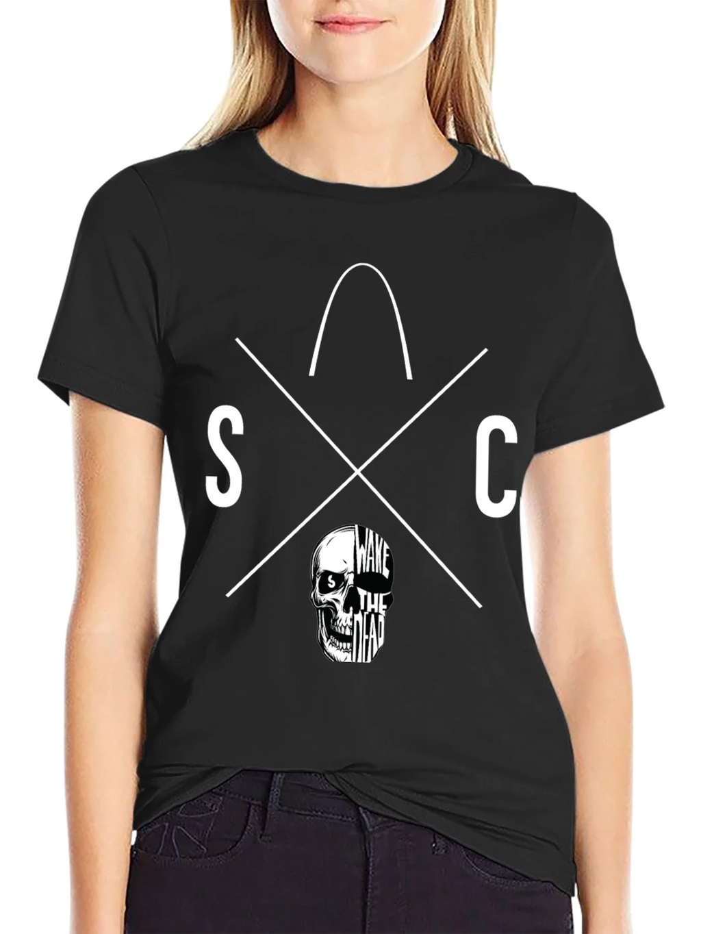 Wake The Dead Graphic Tee - Skull Design