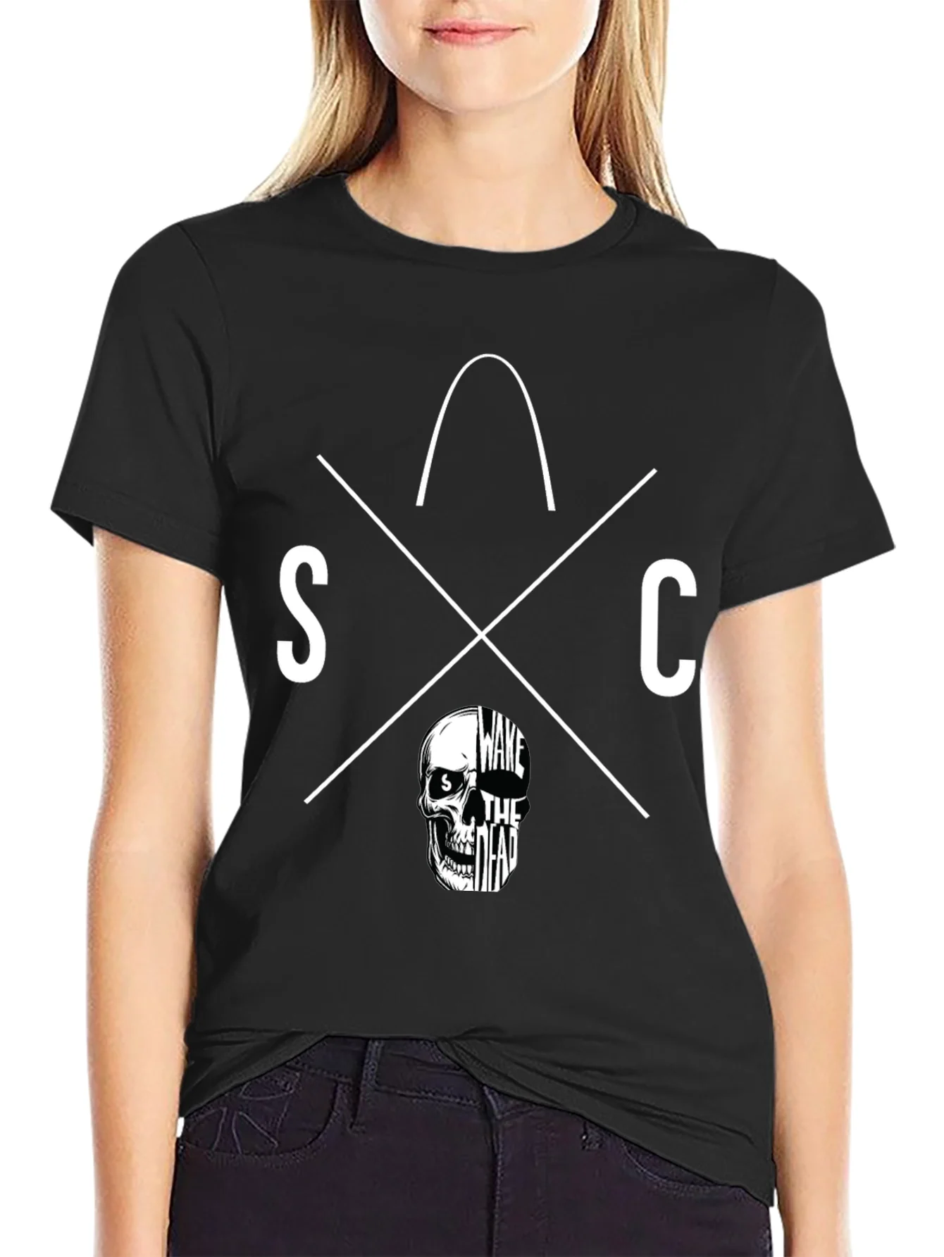Wake The Dead Graphic Tee - Skull Design