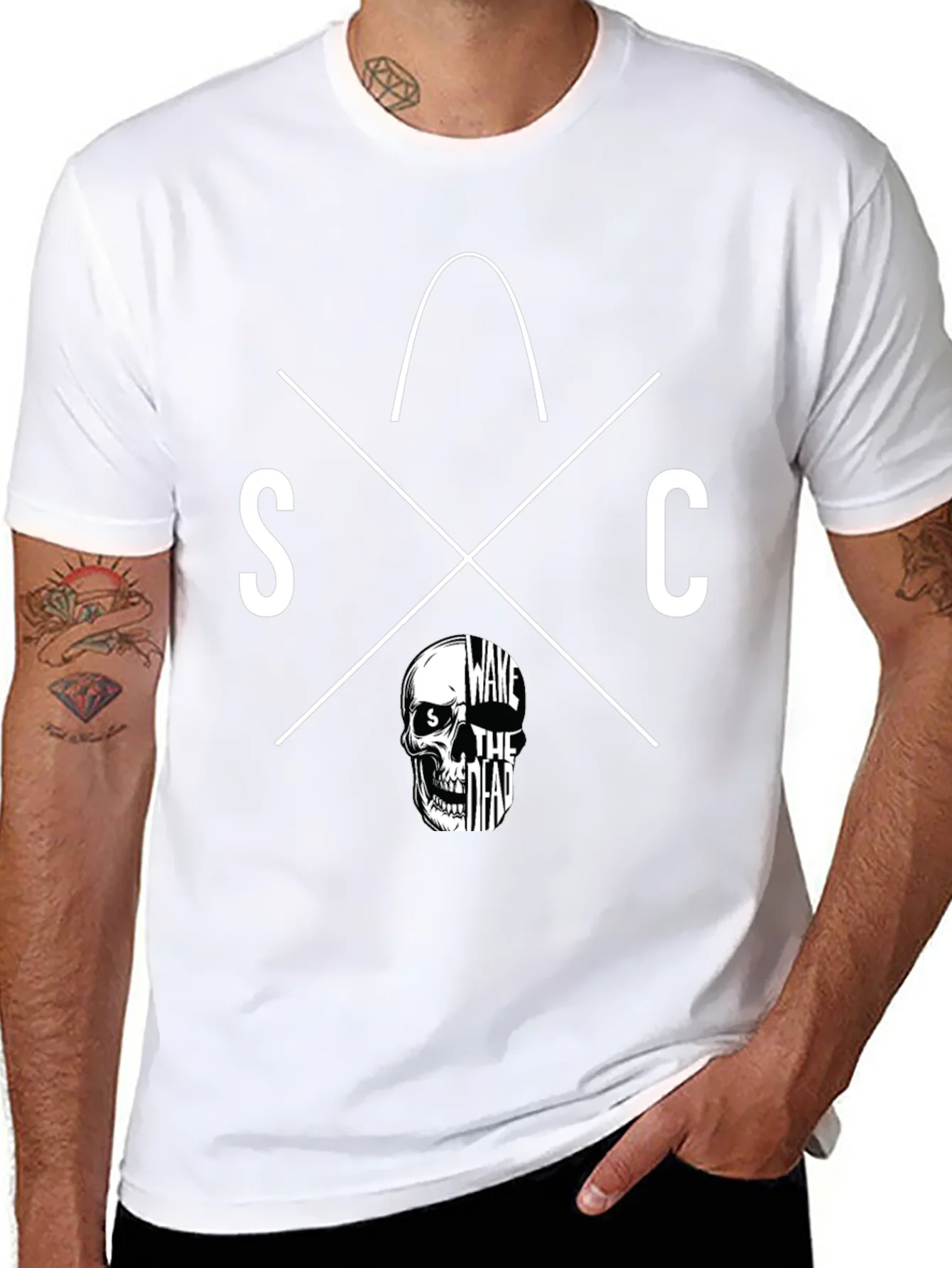 Wake The Dead Graphic Tee - Skull Design