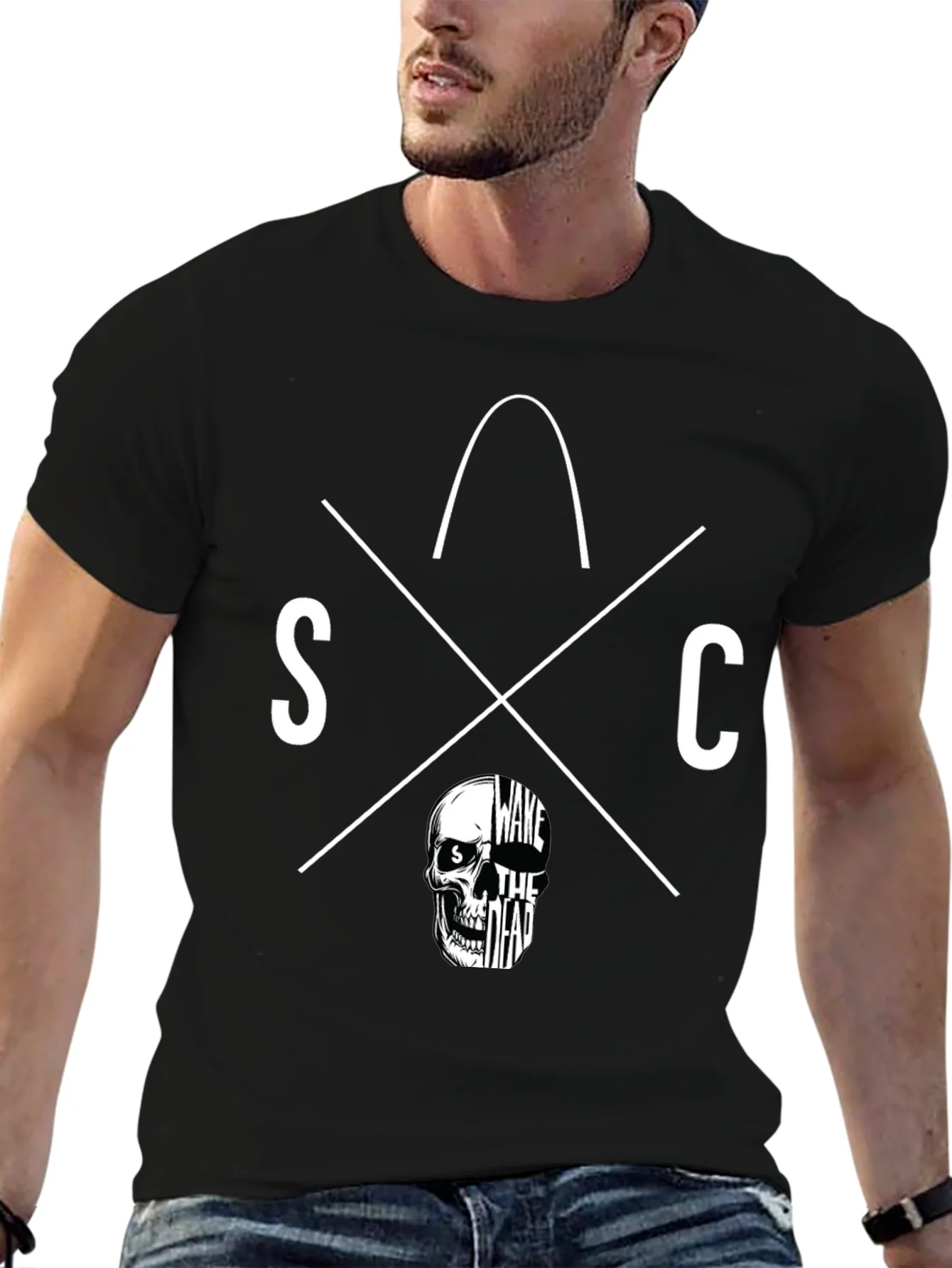 Wake The Dead Graphic Tee - Skull Design