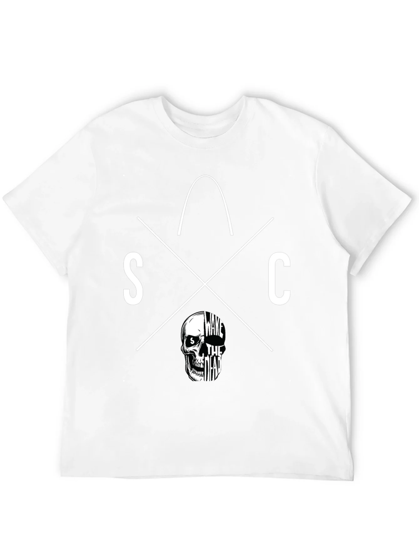 Wake The Dead Graphic Tee - Skull Design