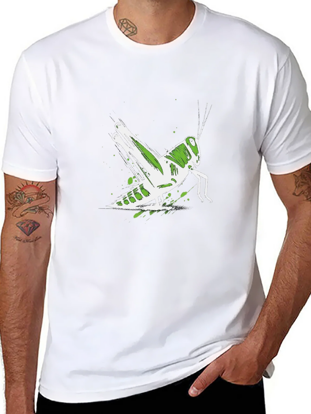 Grasshopper Graphic Tee - Stylish Insect Design