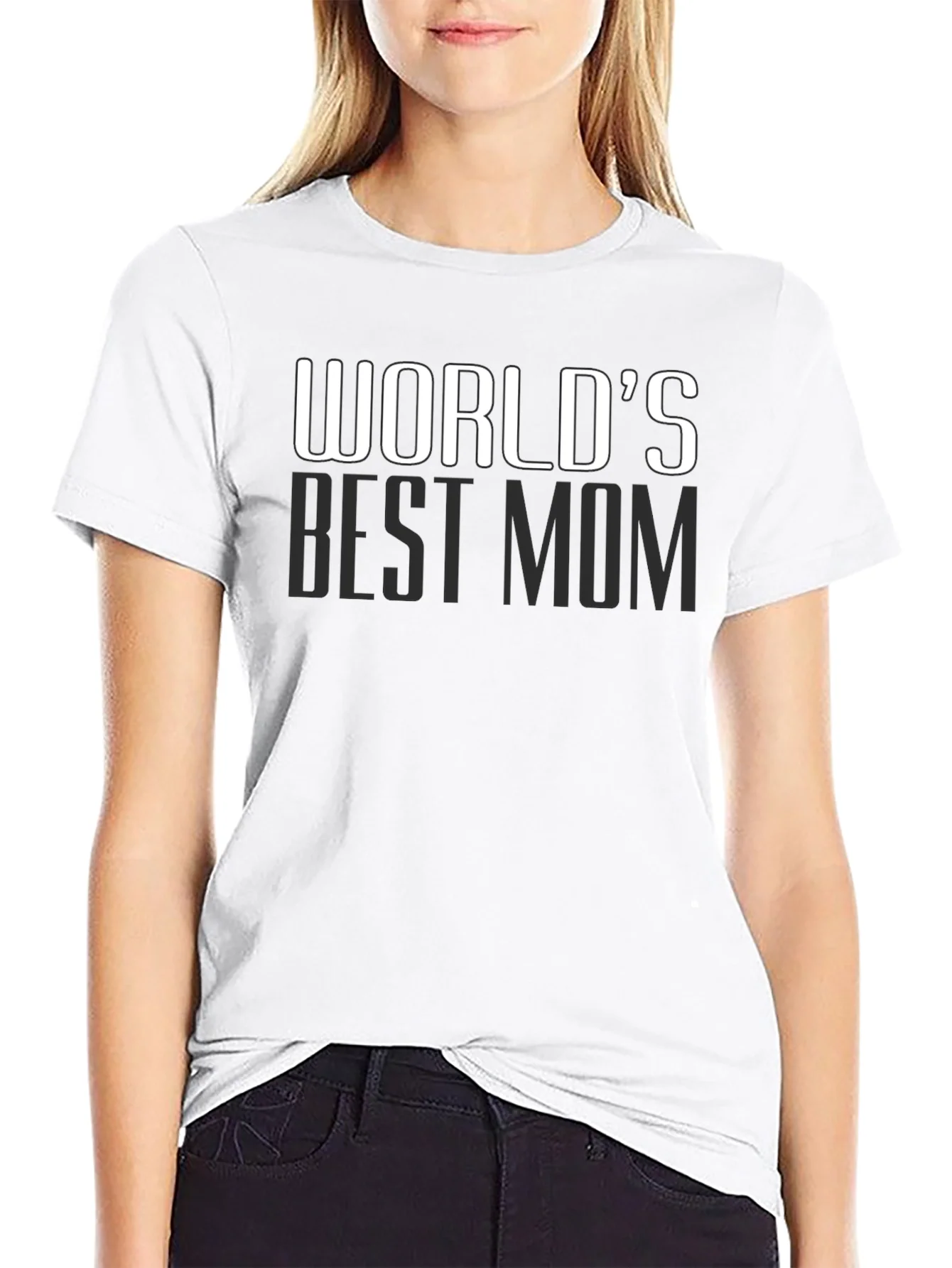 Worlds Best Mom T-Shirt - Black Cotton