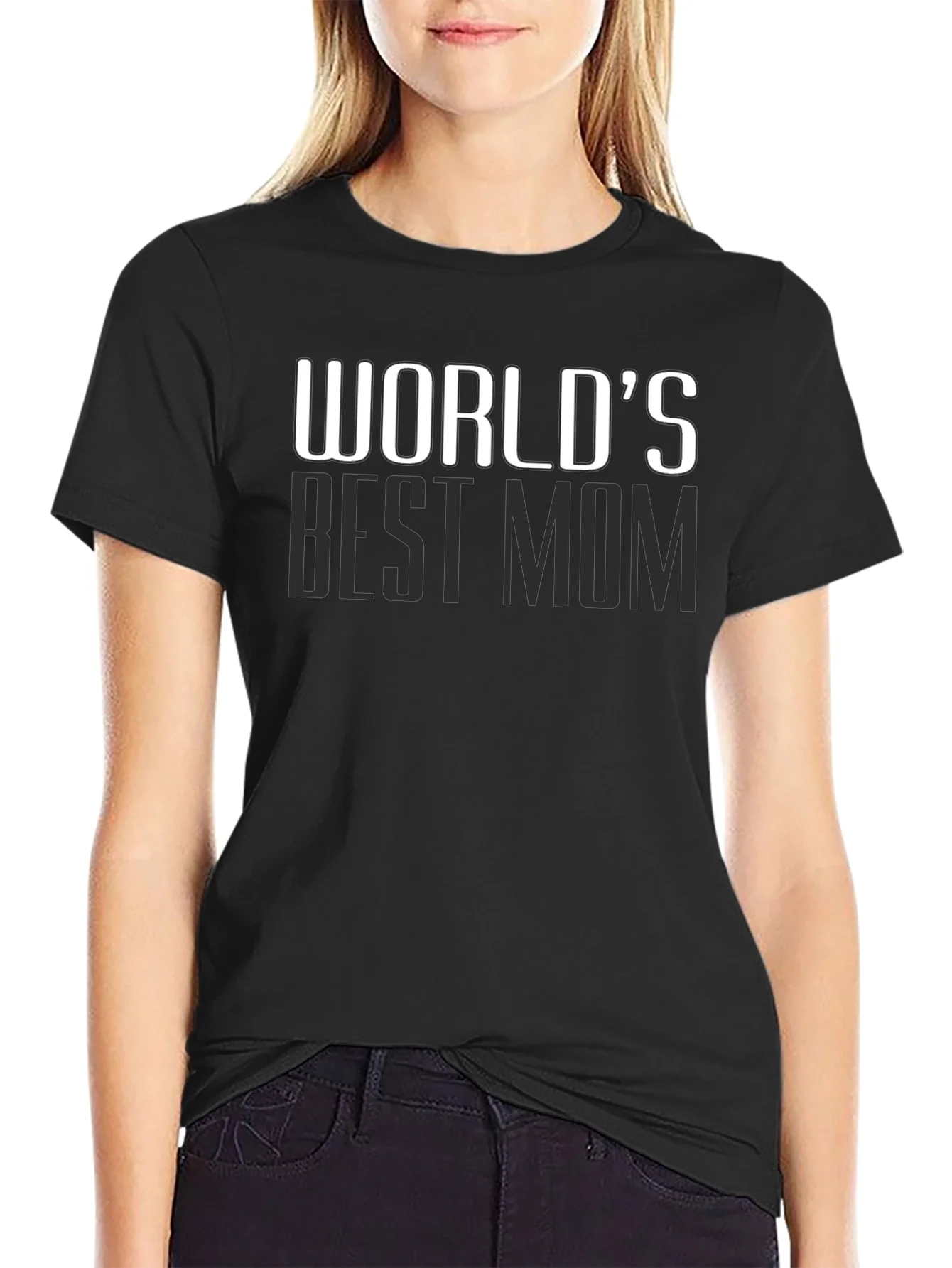 Worlds Best Mom T-Shirt - Black Cotton
