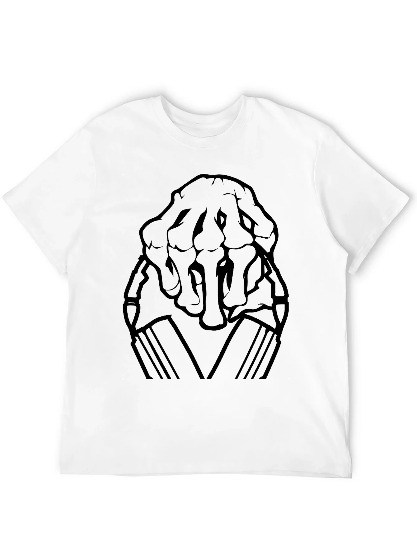 Skeleton Hand Graphic Print Black T-Shirt