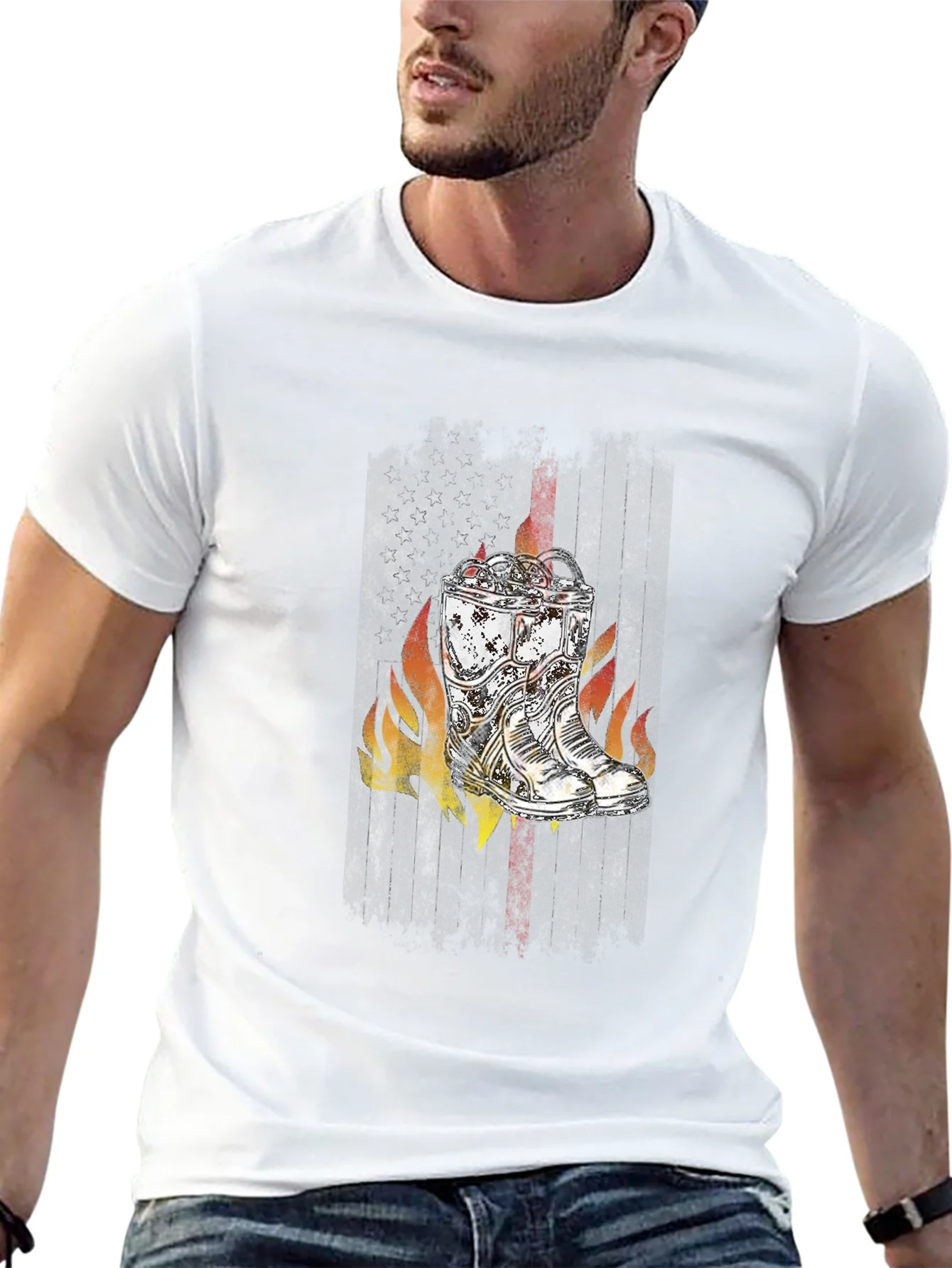 Fiery Boots Graphic Tee - Vintage Style