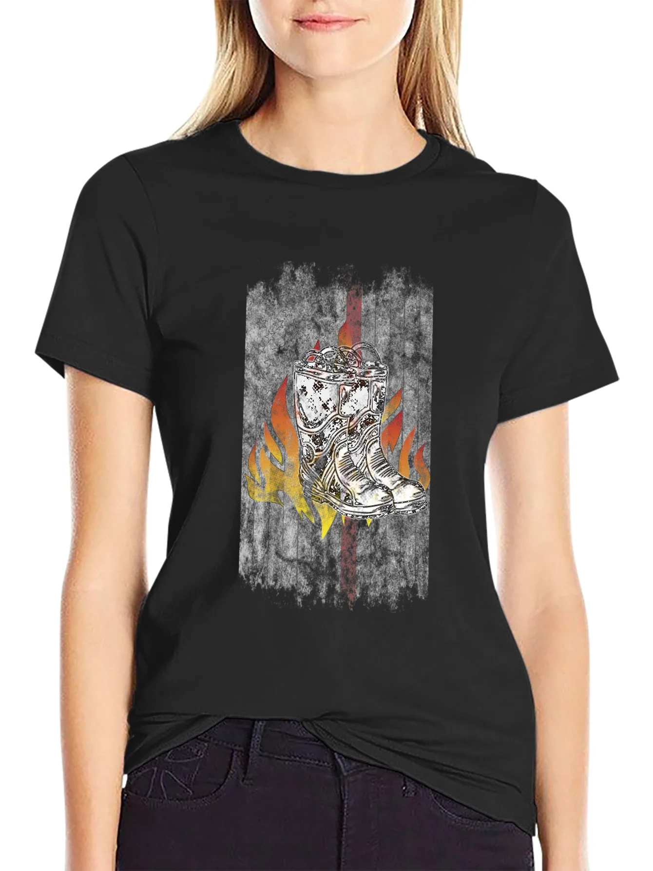Fiery Boots Graphic Tee - Vintage Style