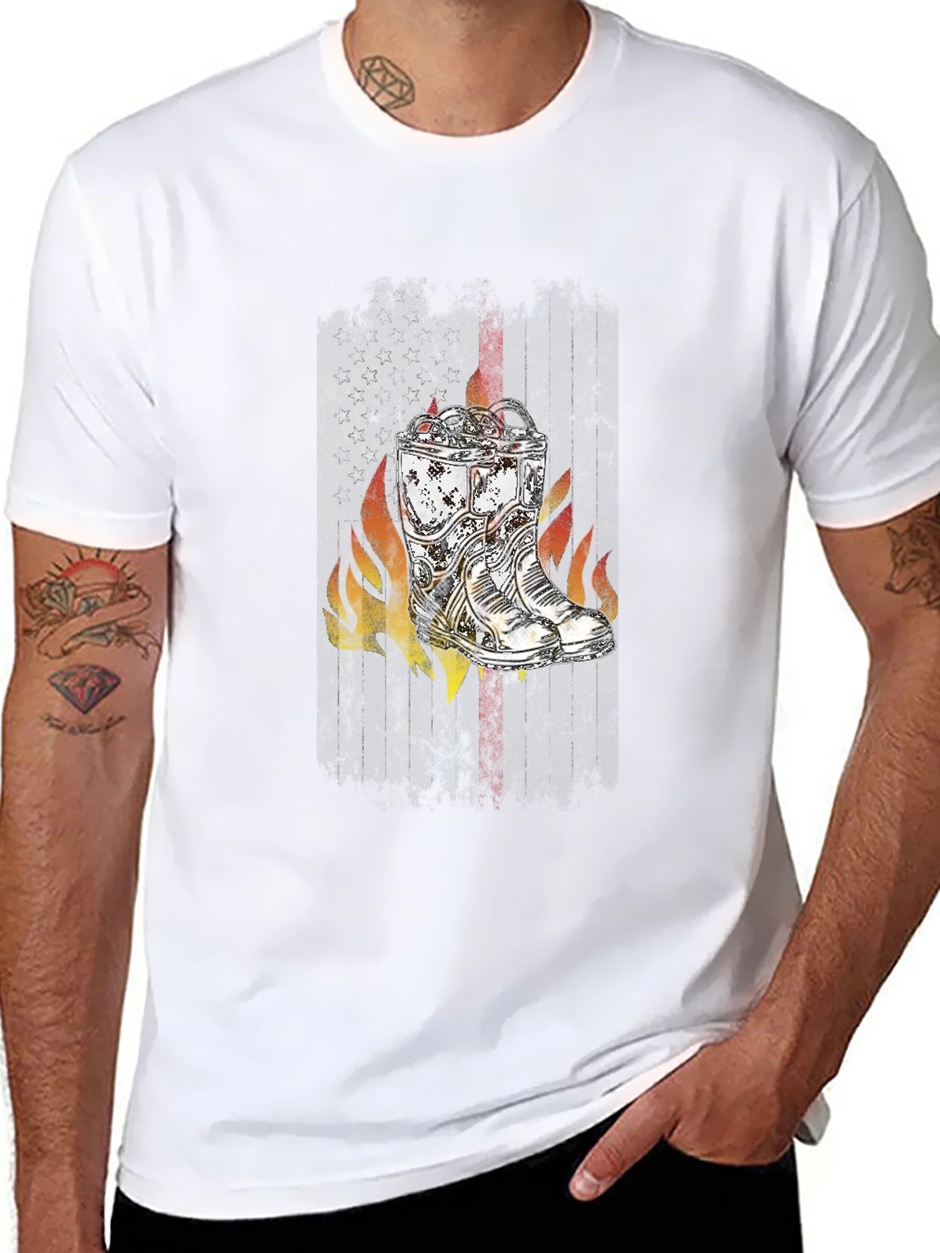 Fiery Boots Graphic Tee - Vintage Style