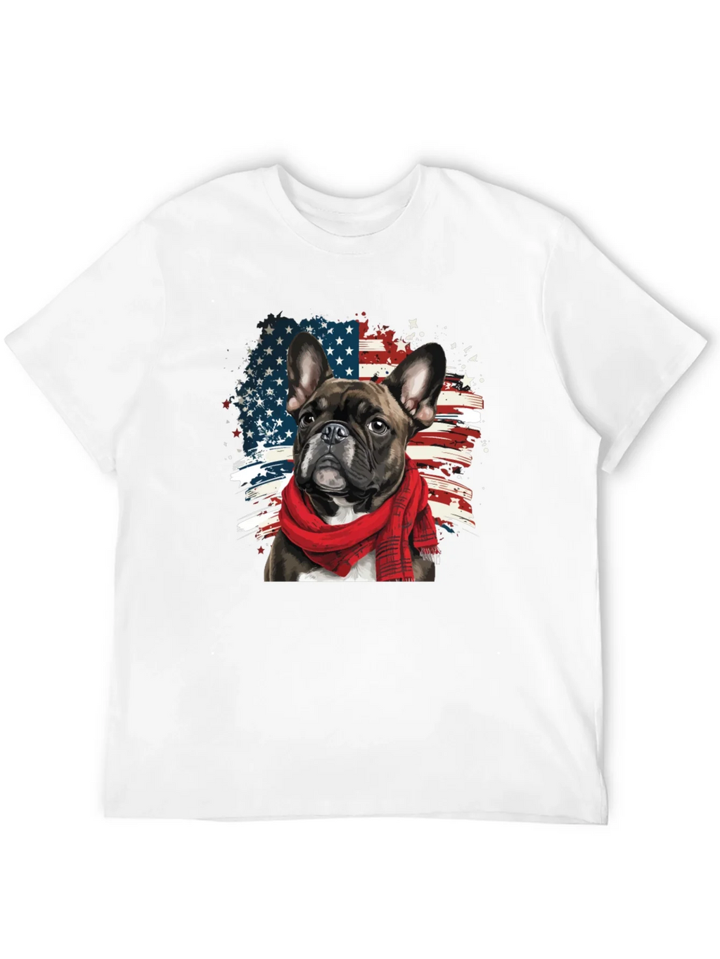 Dog USA Flag Graphic Tee - Patriotic Pup