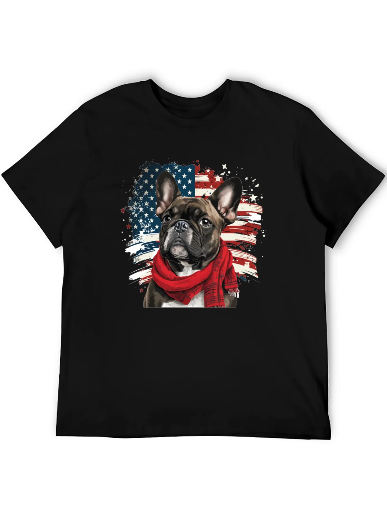 Dog USA Flag Graphic Tee - Patriotic Pup