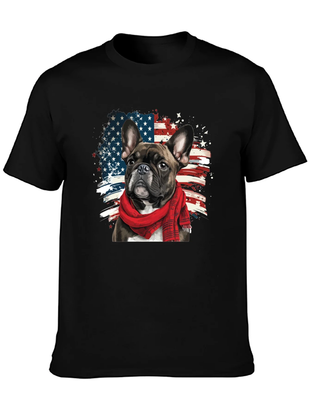 Dog USA Flag Graphic Tee - Patriotic Pup
