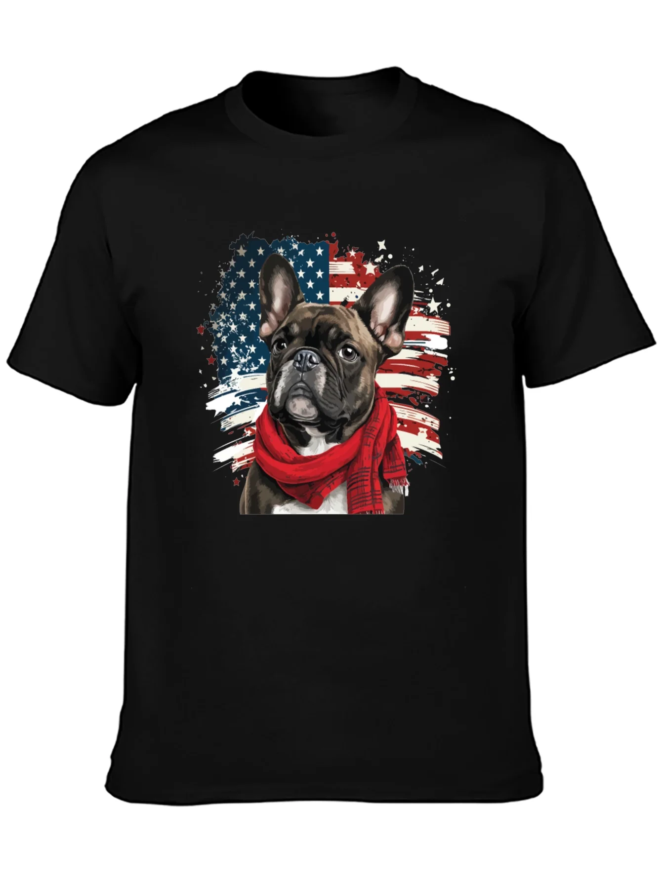 Dog USA Flag Graphic Tee - Patriotic Pup