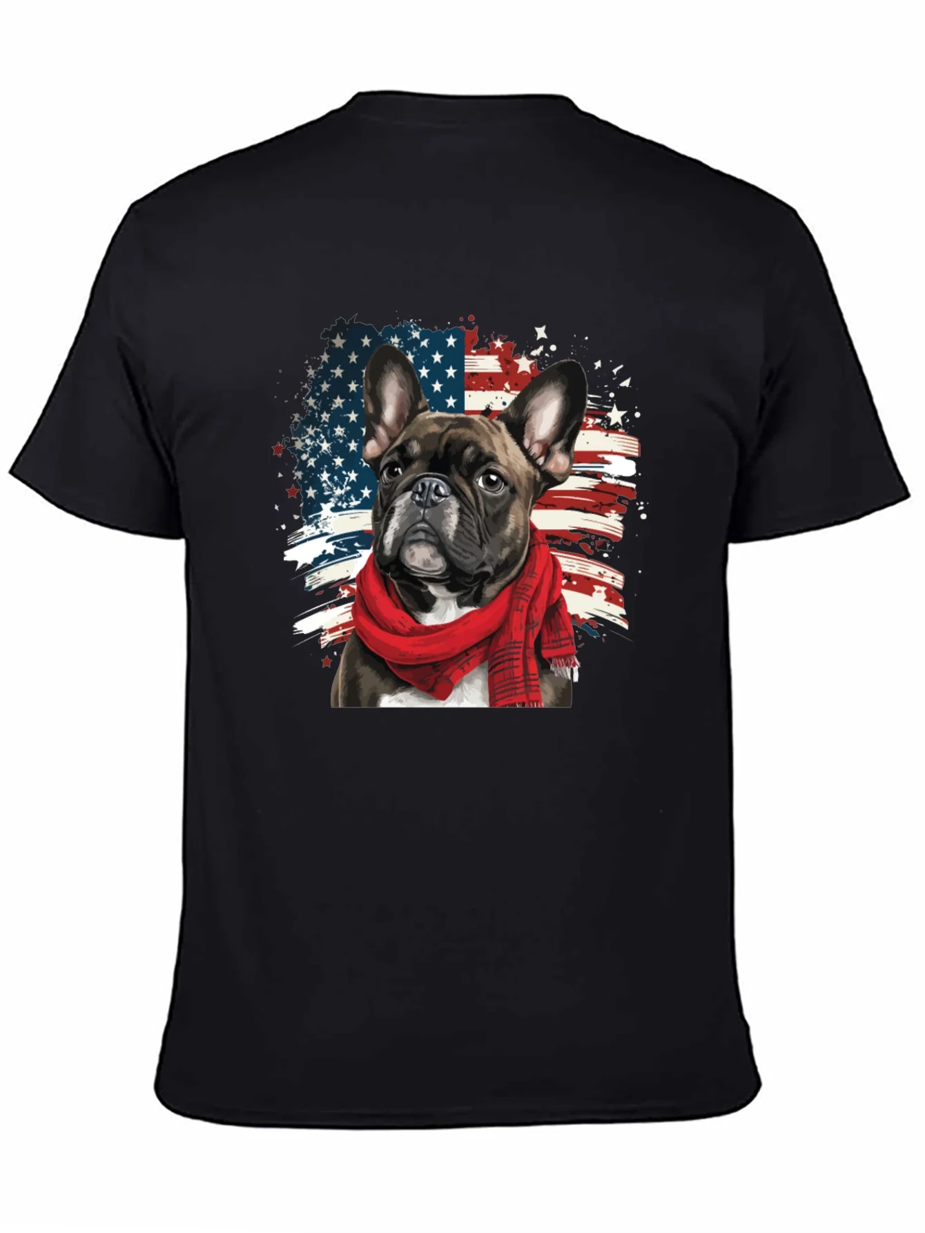 Dog USA Flag Graphic Tee - Patriotic Pup