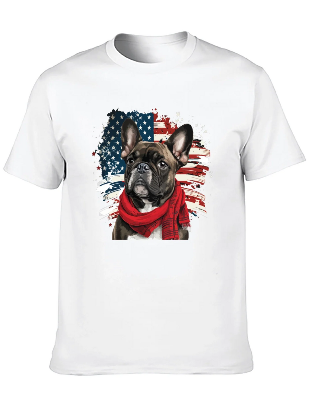 Dog USA Flag Graphic Tee - Patriotic Pup