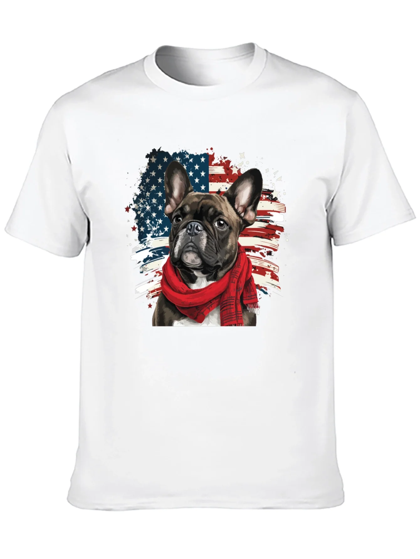 Dog USA Flag Graphic Tee - Patriotic Pup