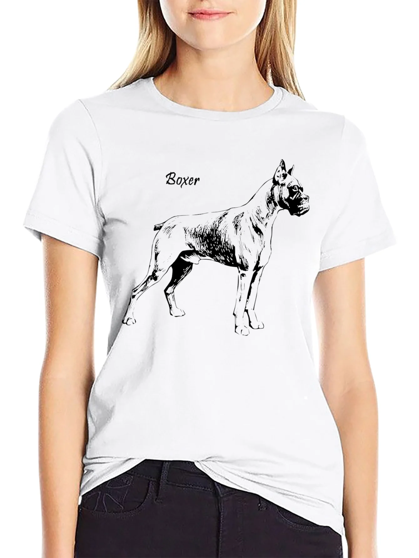 Boxer Dog Graphic T-Shirt - Mens Casual Tee