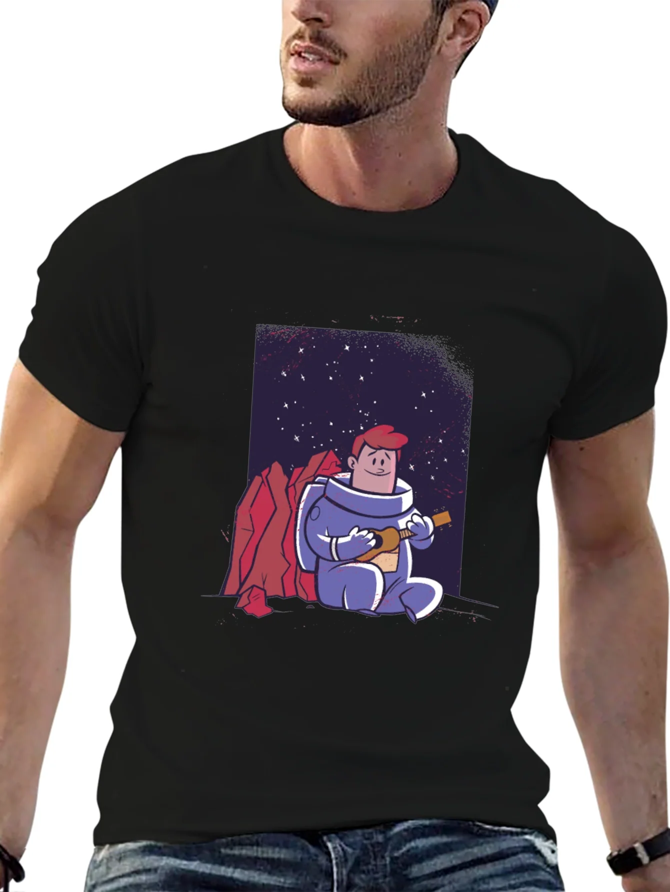 Astronaut Ukulele T-Shirt - Space Musician Tee