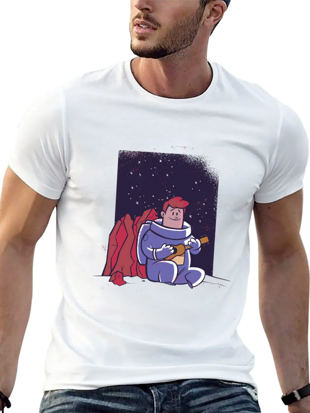 Astronaut Ukulele T-Shirt - Space Musician Tee