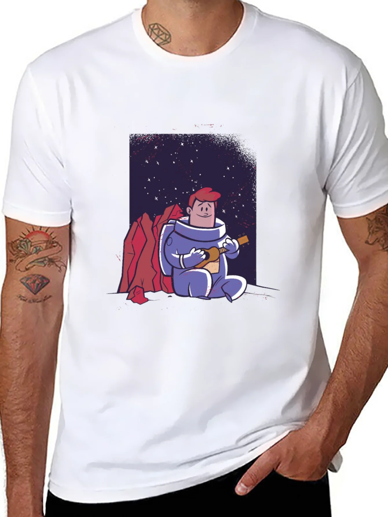 Astronaut Ukulele T-Shirt - Space Musician Tee