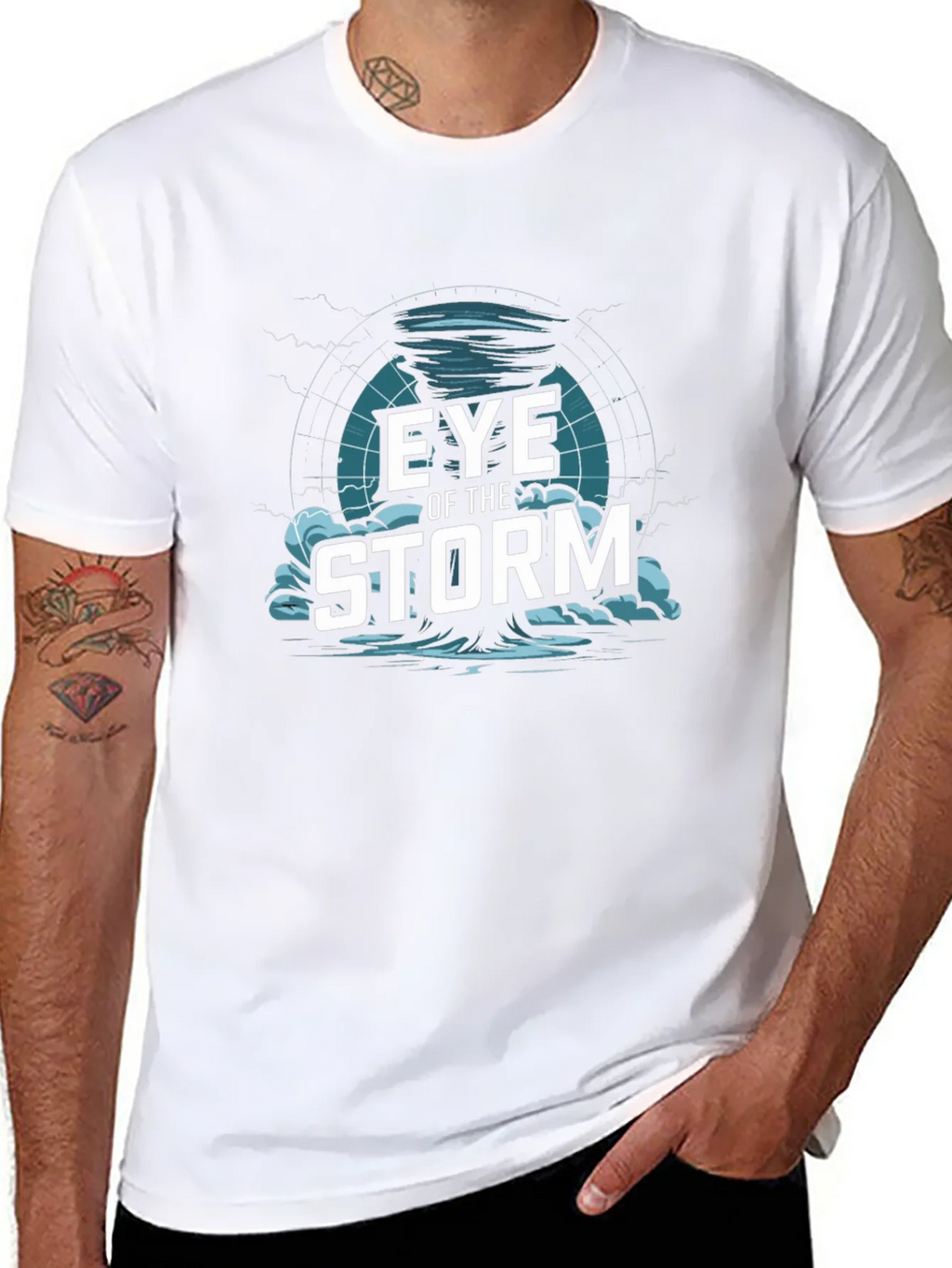 Eye of the Storm Graphic Print Black T-Shirt