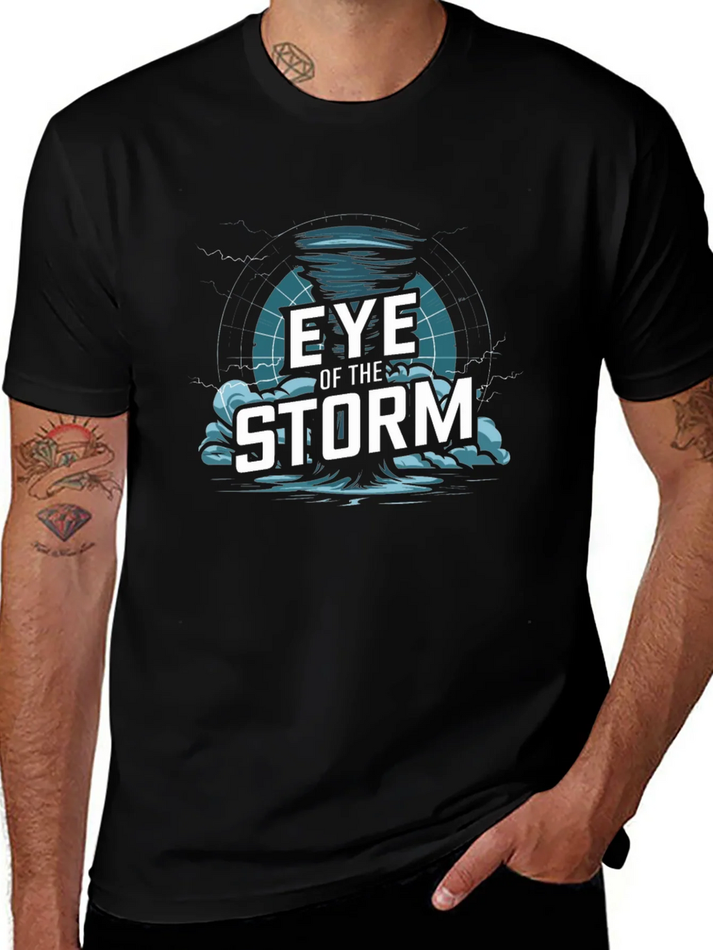 Eye of the Storm Graphic Print Black T-Shirt