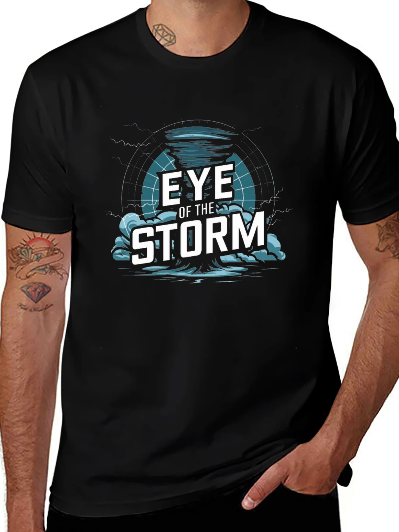 Eye of the Storm Graphic Print Black T-Shirt