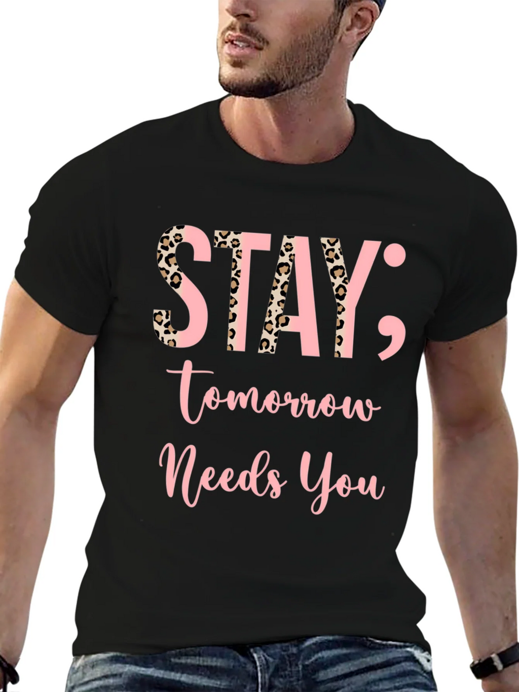 Stay Tomorrow Needs You Black Graphic Tee