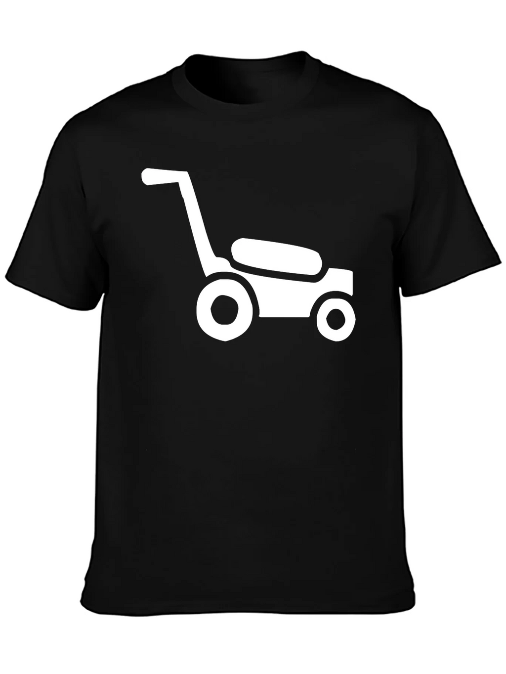 Lawn Mower Graphic Tee - Black Cotton Casual Shirt