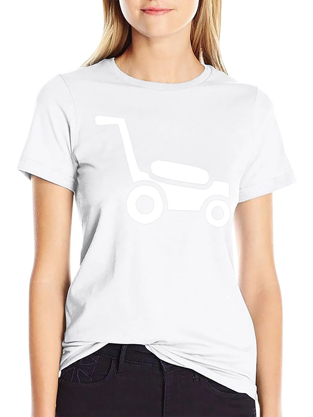 Lawn Mower Graphic Tee - Black Cotton Casual Shirt