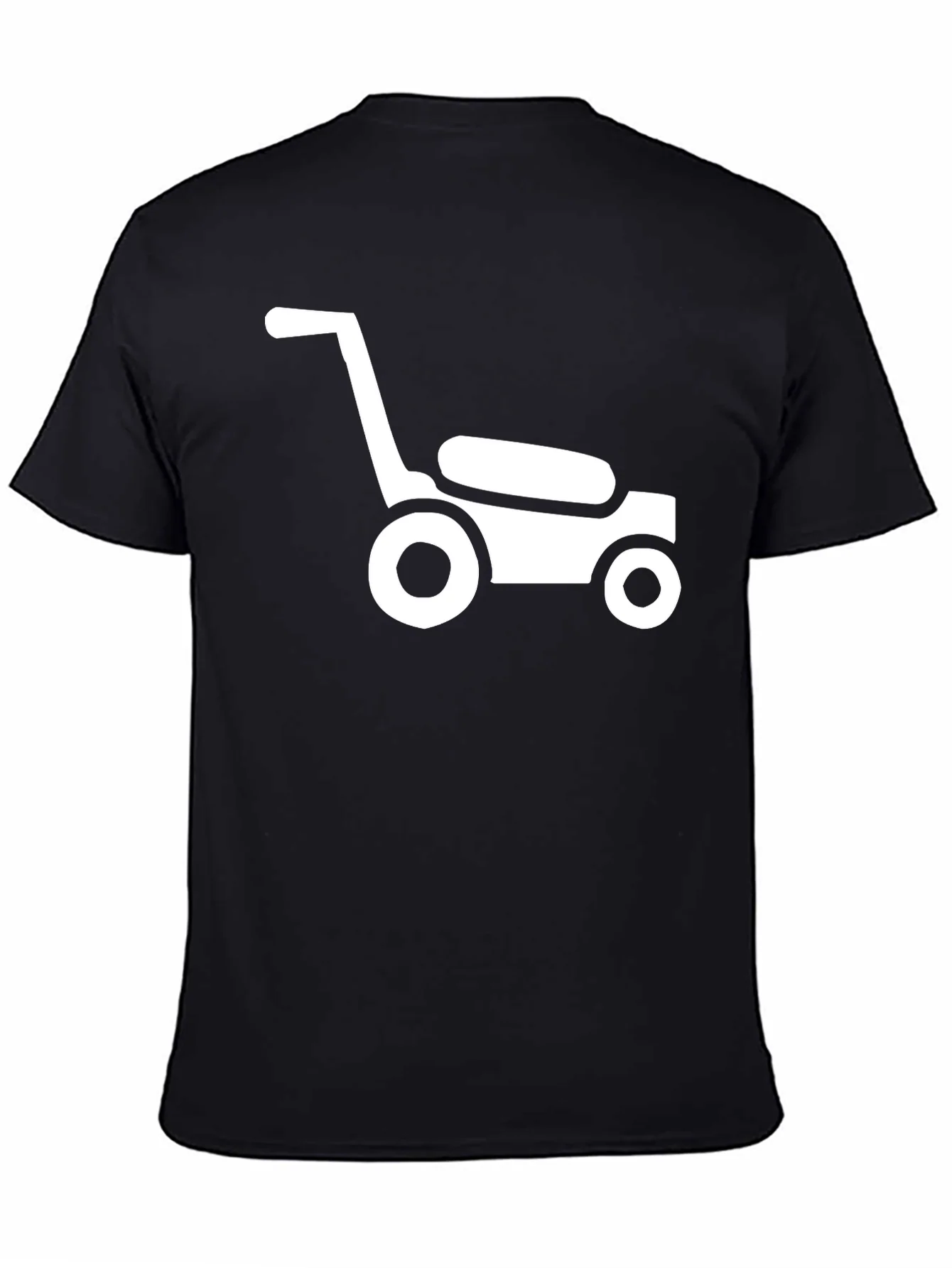 Lawn Mower Graphic Tee - Black Cotton Casual Shirt