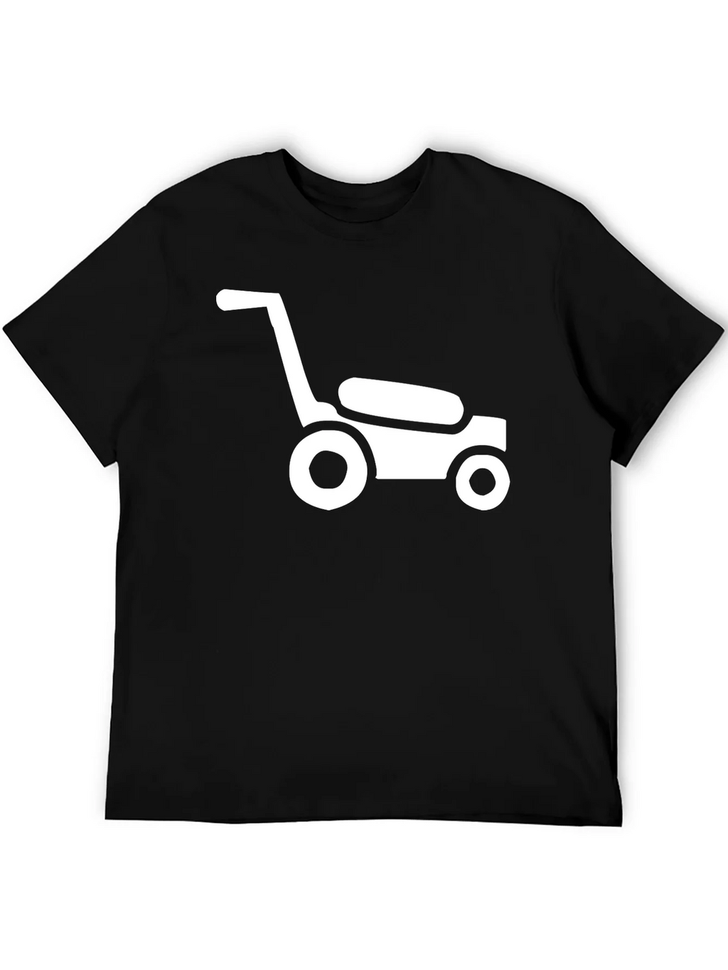 Lawn Mower Graphic Tee - Black Cotton Casual Shirt