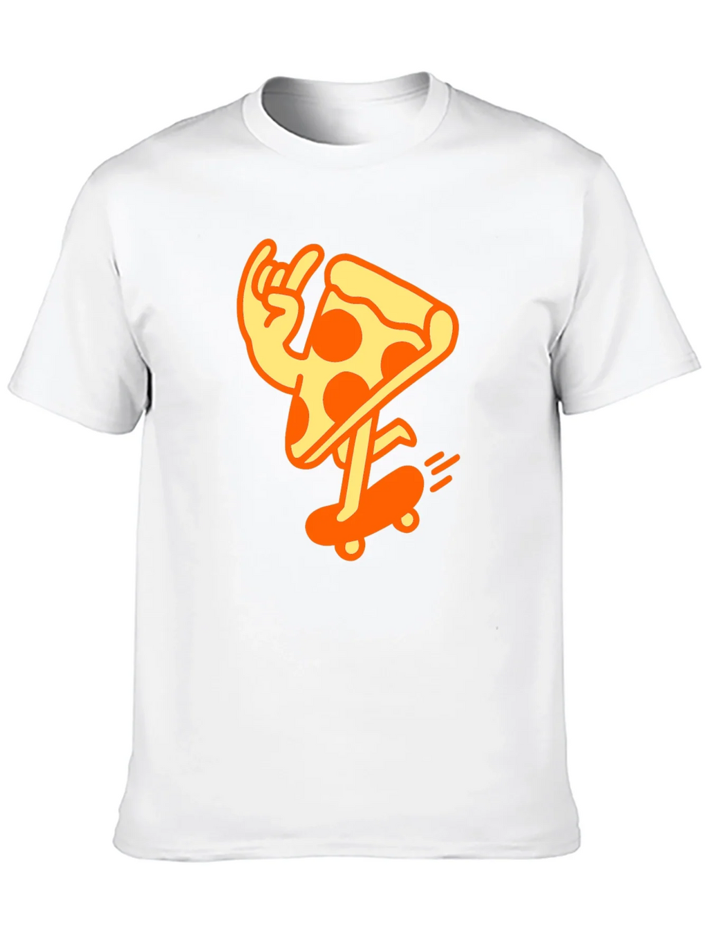 Cool Pizza Skater Graphic T-Shirt - Black Cotton Tee