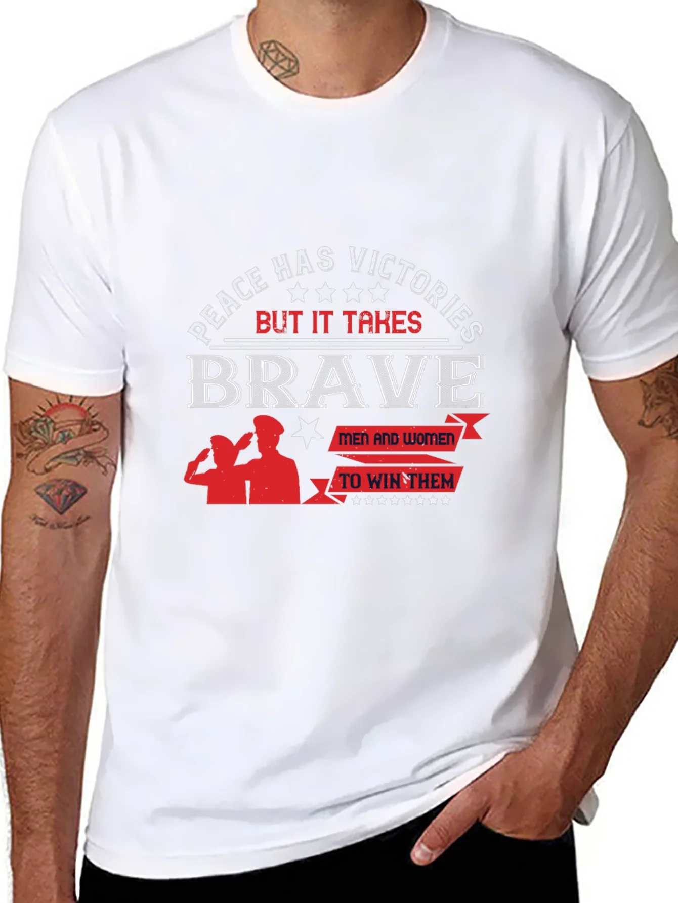 Peace Has Victories T-Shirt - Brave Men & Women