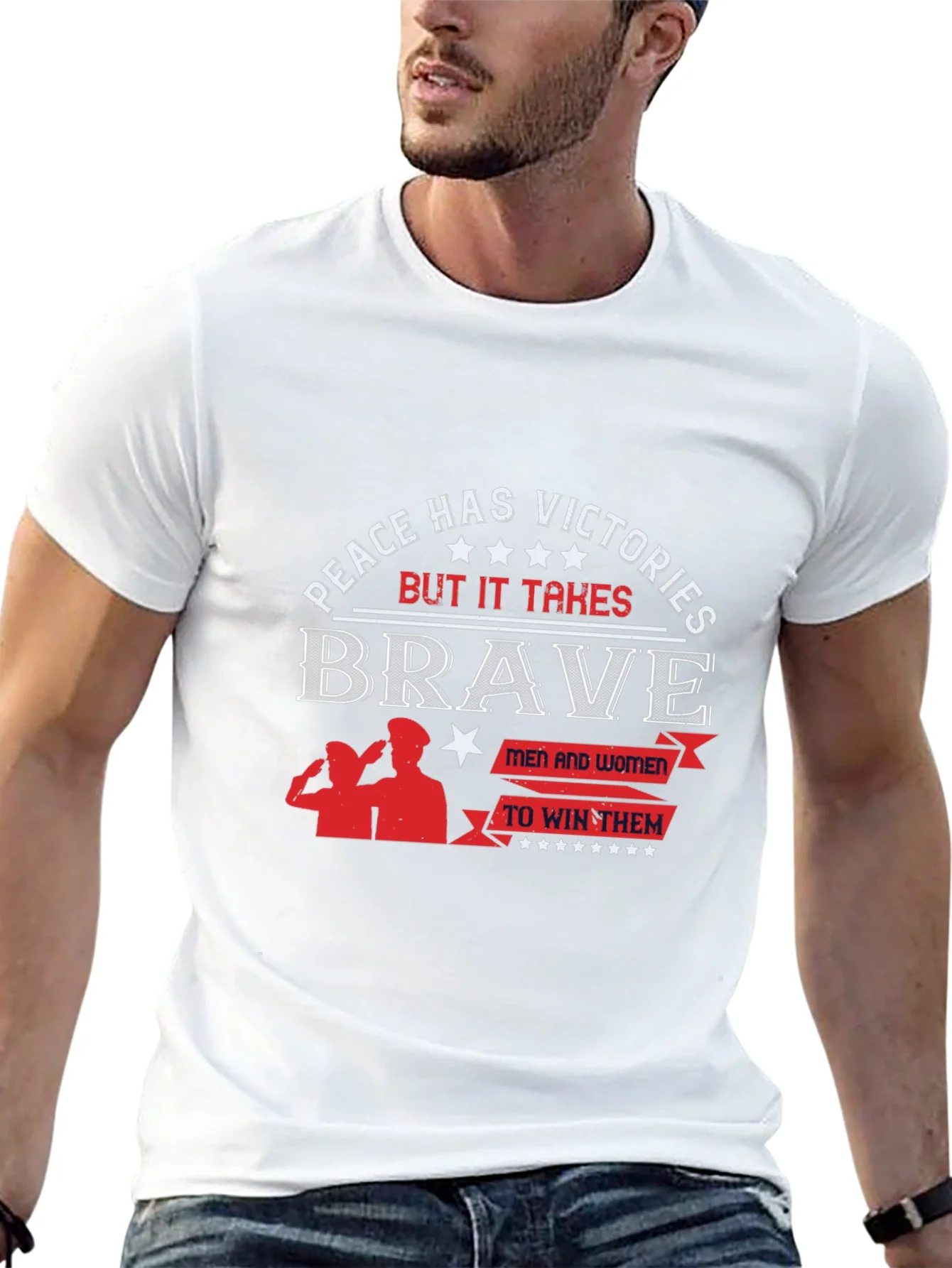 Peace Has Victories T-Shirt - Brave Men & Women
