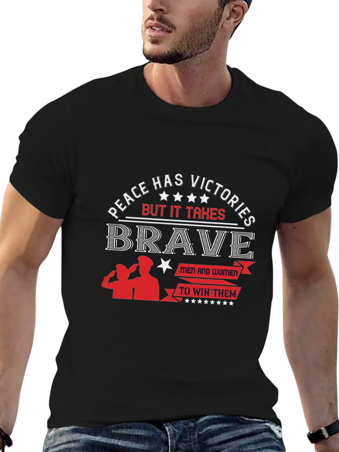 Peace Has Victories T-Shirt - Brave Men & Women