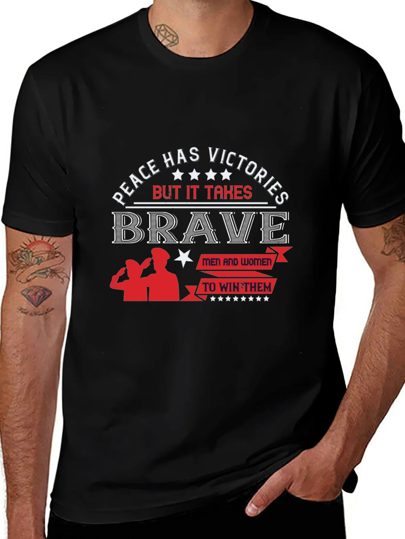 Peace Has Victories T-Shirt - Brave Men & Women