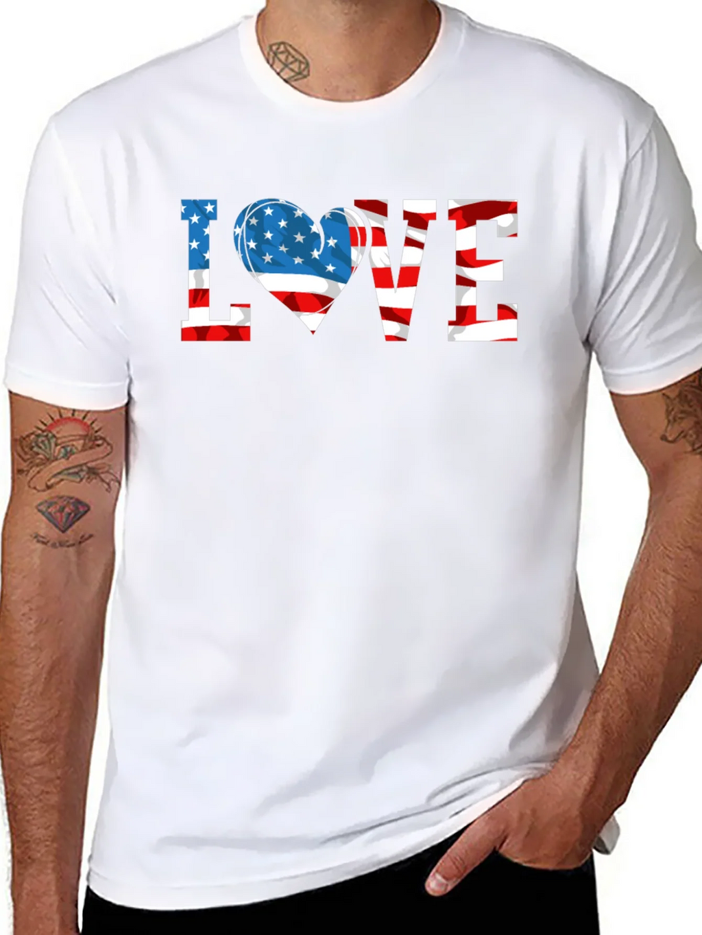 Patriotic LOVE USA Flag T-Shirt