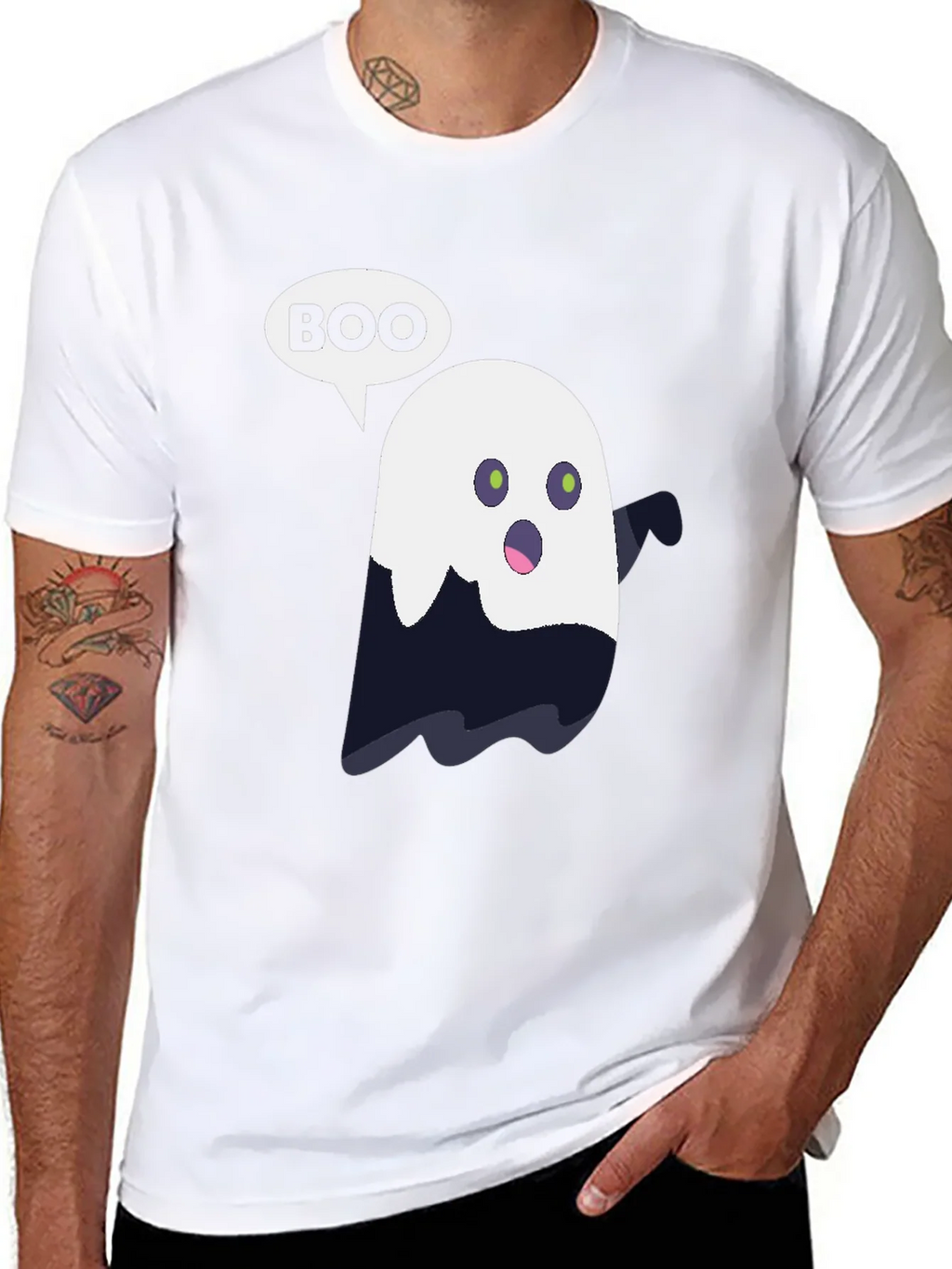 Boo Ghost Graphic T-Shirt - Halloween Spooky Season Tee